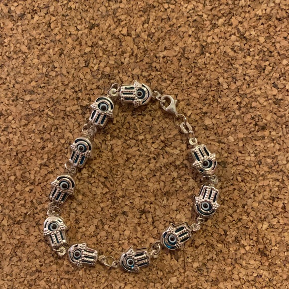 Evil  Eye Sterling Silver Hamsa - Picture 4 of 6